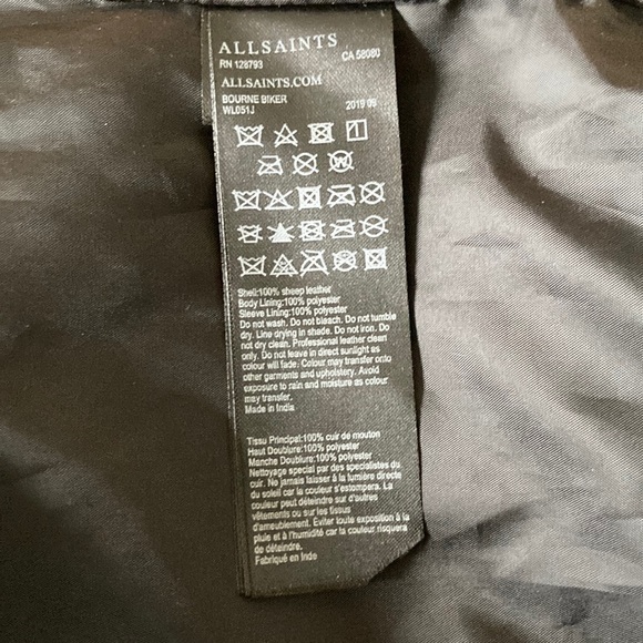 NWT AllSaints Biker Leather Jacket - Picture 7 of 8